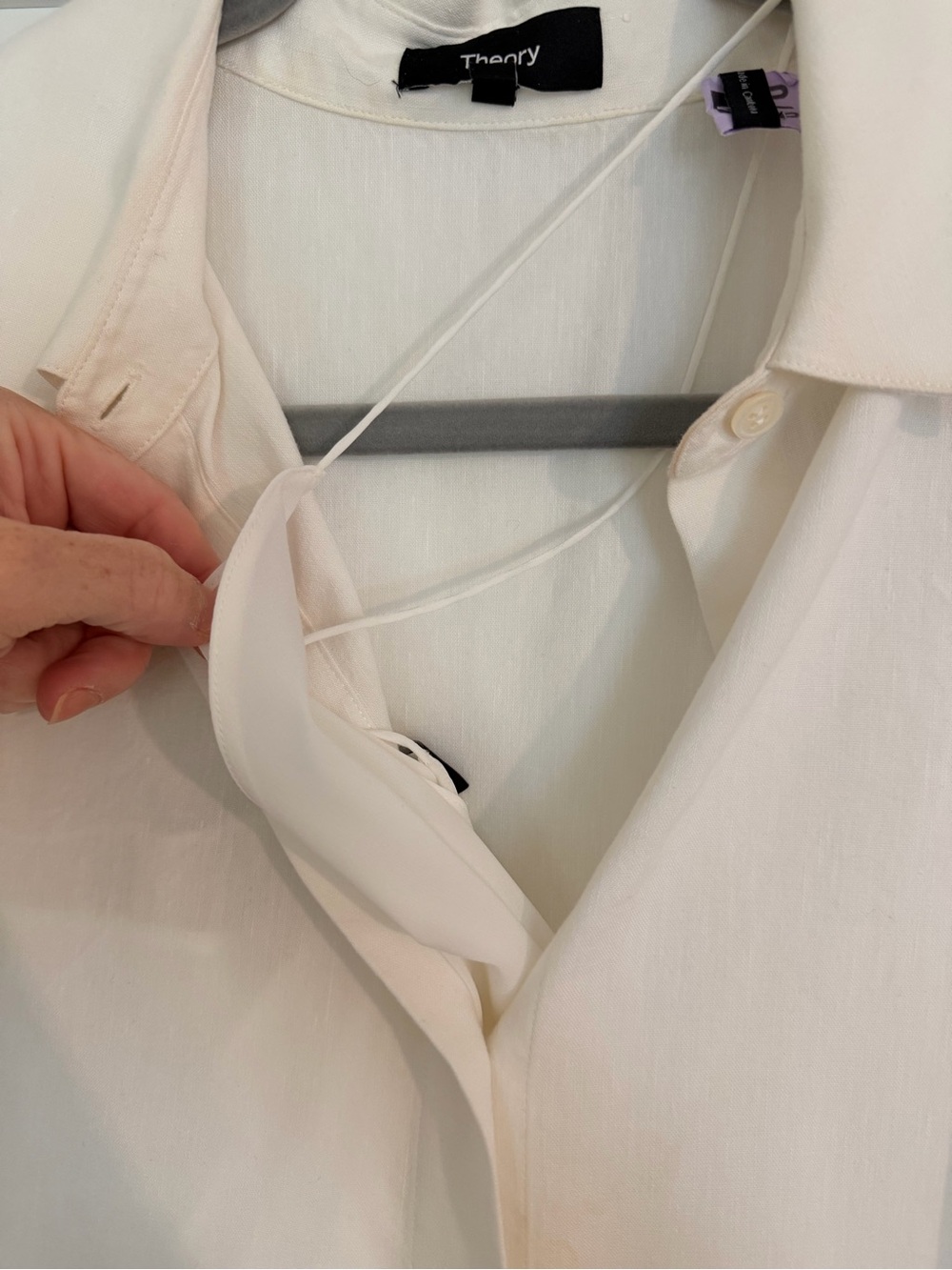 Theory Sleeveless Halter Shirt Dress in White - Picture 7 of 7